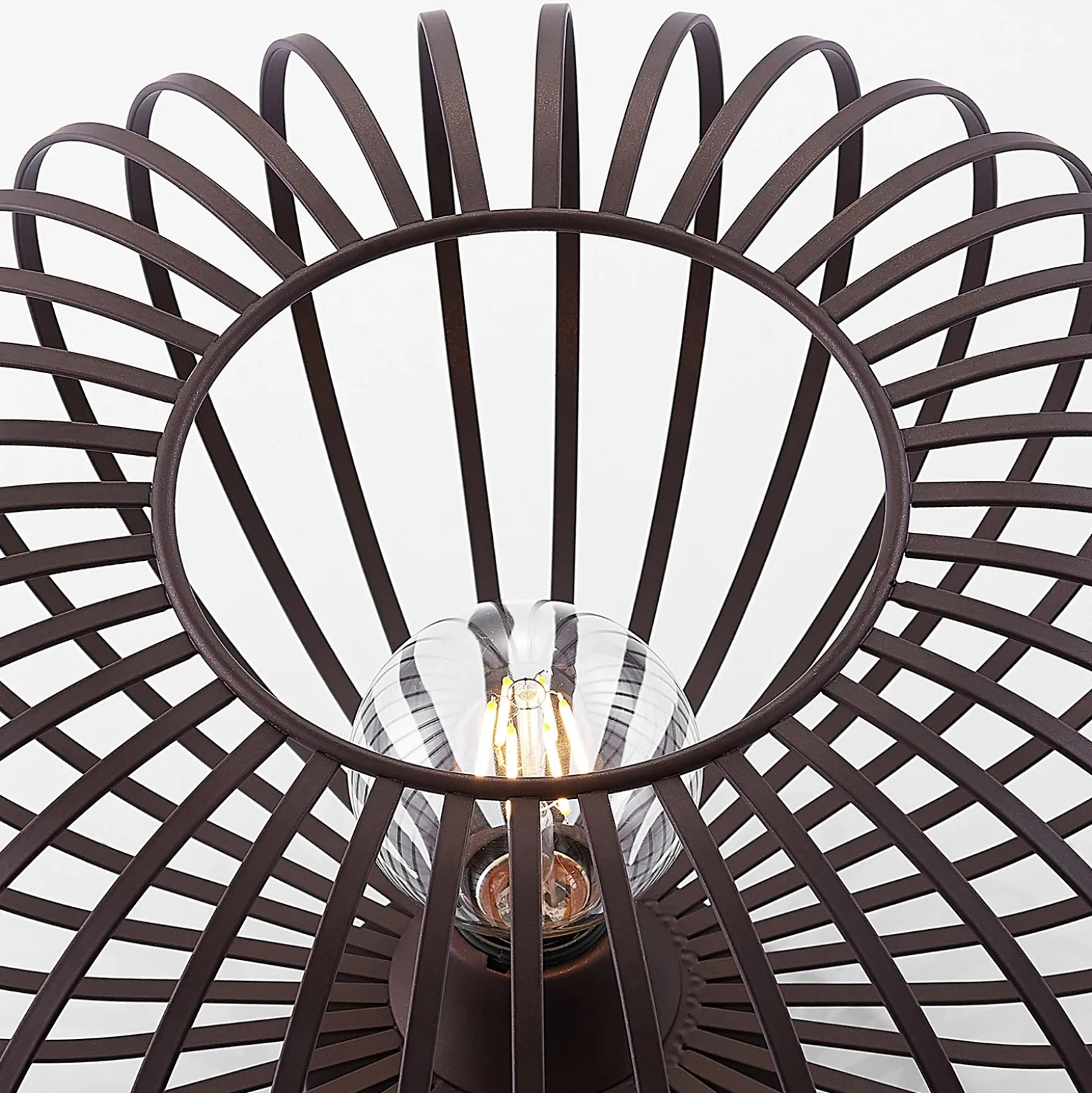 Plafón Lindby Nahele, marrón, metal, Ø 40 cm, E27