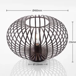 Plafón Lindby Nahele, marrón, metal, Ø 40 cm, E27