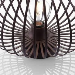 Plafón Lindby Nahele, marrón, metal, Ø 40 cm, E27