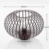 Plafón Lindby Nahele, marrón, metal, Ø 40 cm, E27