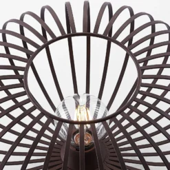 Plafón Lindby Nahele, marrón, metal, Ø 40 cm, E27