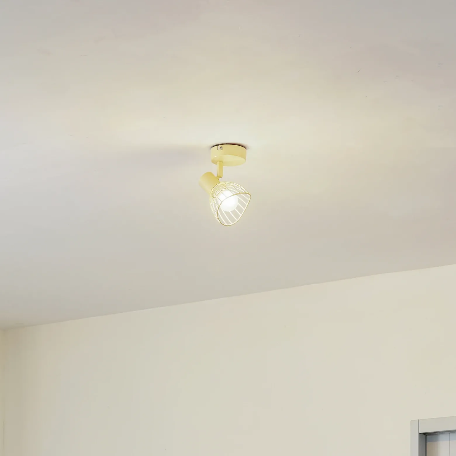 Plafón Lindby Piena, beige, 1 luz, metal, Ø 93.cm