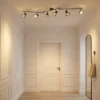Plafón Lindby Piena, negro, 6 luces, metal, 150 cm