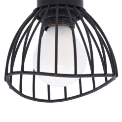 Plafón Lindby Piena, negro, 6 luces, metal, 150 cm