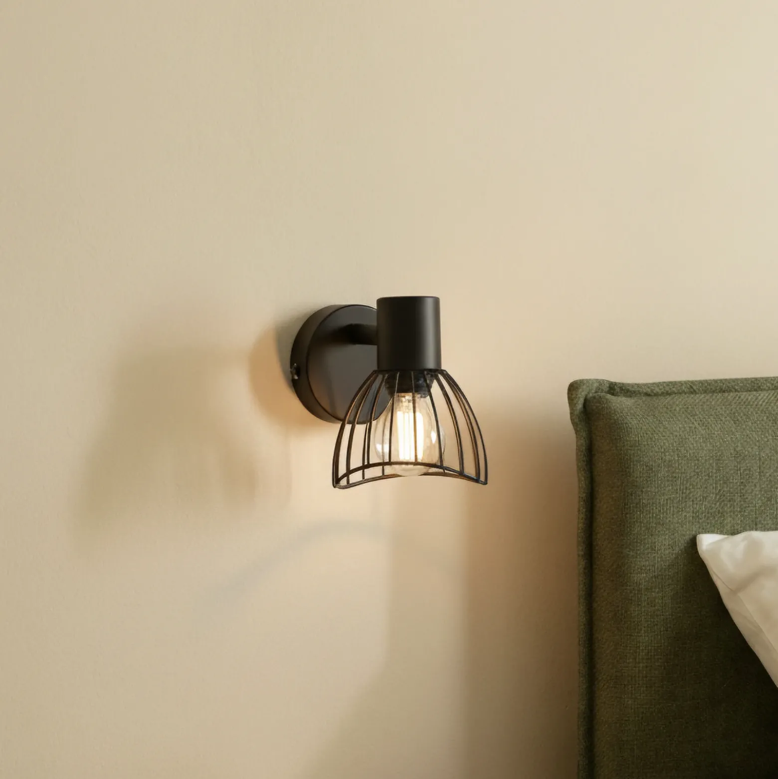Plafón Lindby Piena, negro, 1 luz, metal, Ø 9,3cm