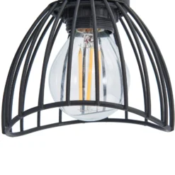 Plafón Lindby Piena, negro, 1 luz, metal, Ø 9,3cm