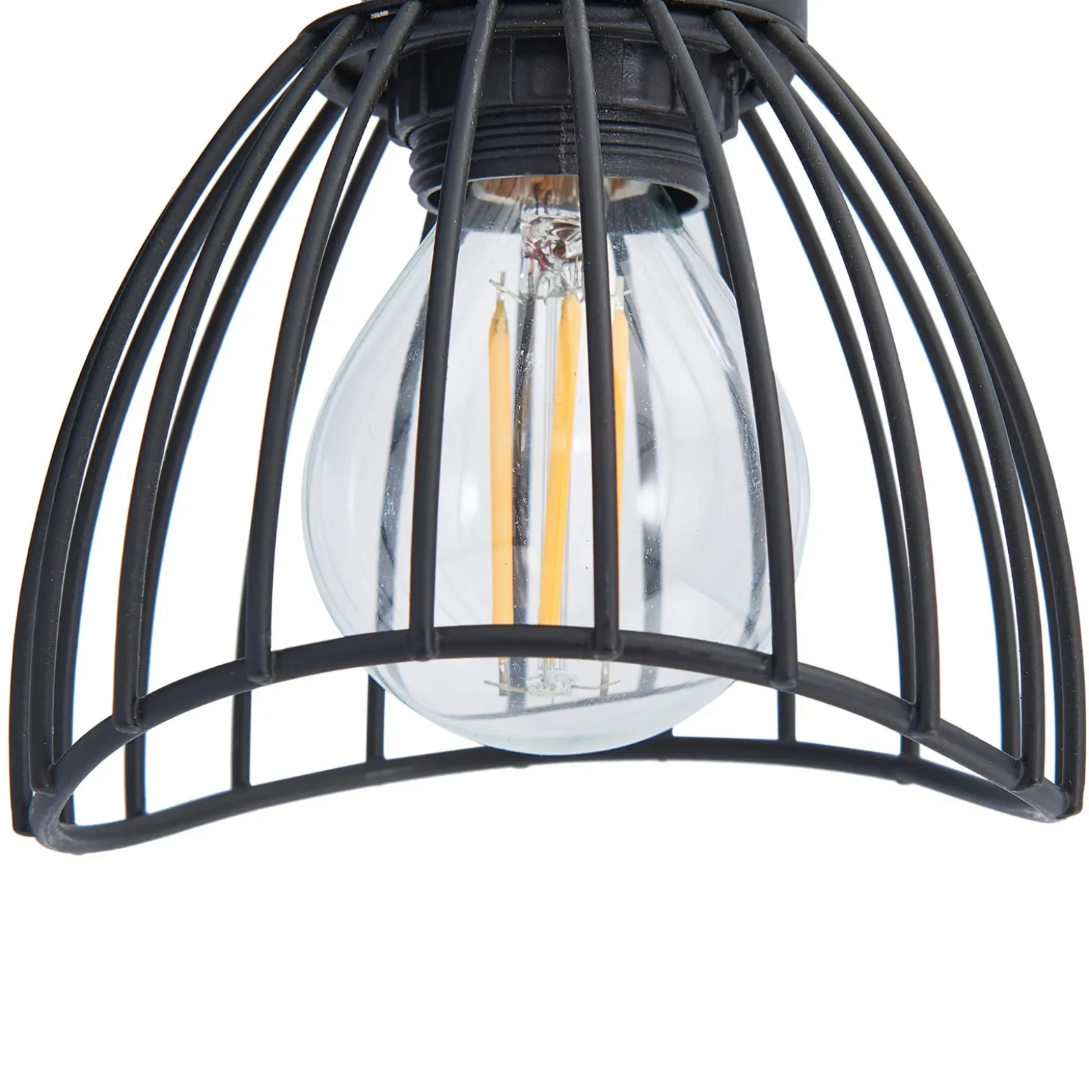 Plafón Lindby Piena, negro, 1 luz, metal, Ø 9,3cm