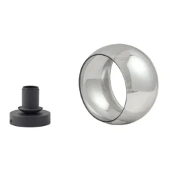 Plafón Lindby Roton, gris/negro, cristal, Ø 20 cm