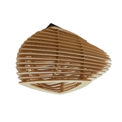 Plafón Lindby Sanza, 50 cm, madera, curvado