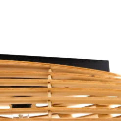 Plafón Lindby Sanza, 50 cm, madera, curvado