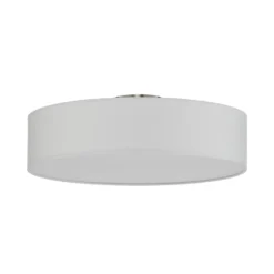 Plafón Lindby Sebatin, Ø 50 cm, blanco crema, tela, E27