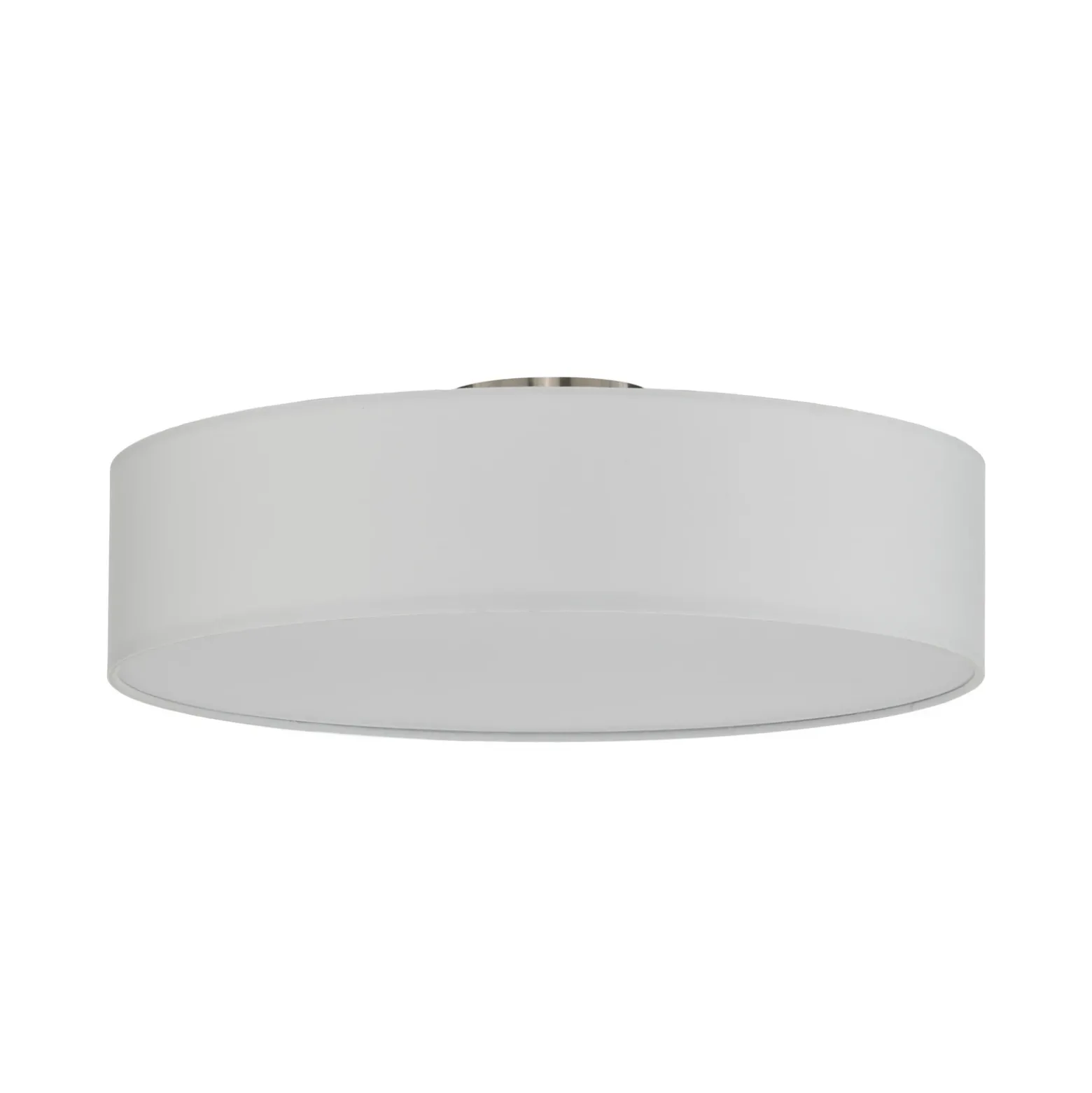 Plafón Lindby Sebatin, Ø 50 cm, blanco crema, tela, E27