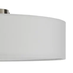 Plafón Lindby Sebatin, Ø 50 cm, blanco crema, tela, E27