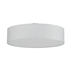 Plafón Lindby Sebatin, Ø 50 cm, blanco, tela, E27