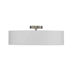 Plafón Lindby Sebatin, Ø 50 cm, blanco, tela, E27