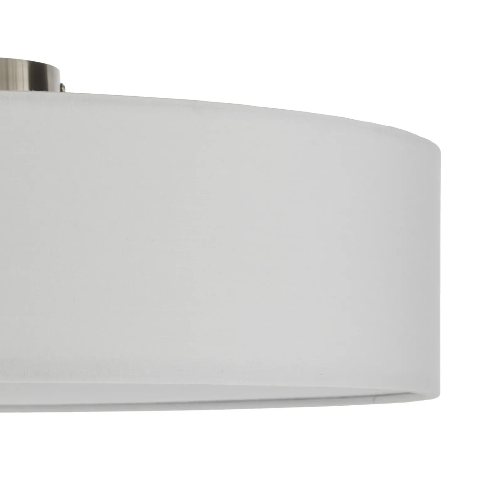 Plafón Lindby Sebatin, Ø 50 cm, blanco crema, tela, E27