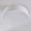 Plafón Lindby Sebatin, Ø 50 cm, blanco, tela, E27