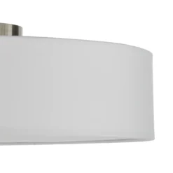 Plafón Lindby Sebatin, Ø 50 cm, blanco, tela, E27