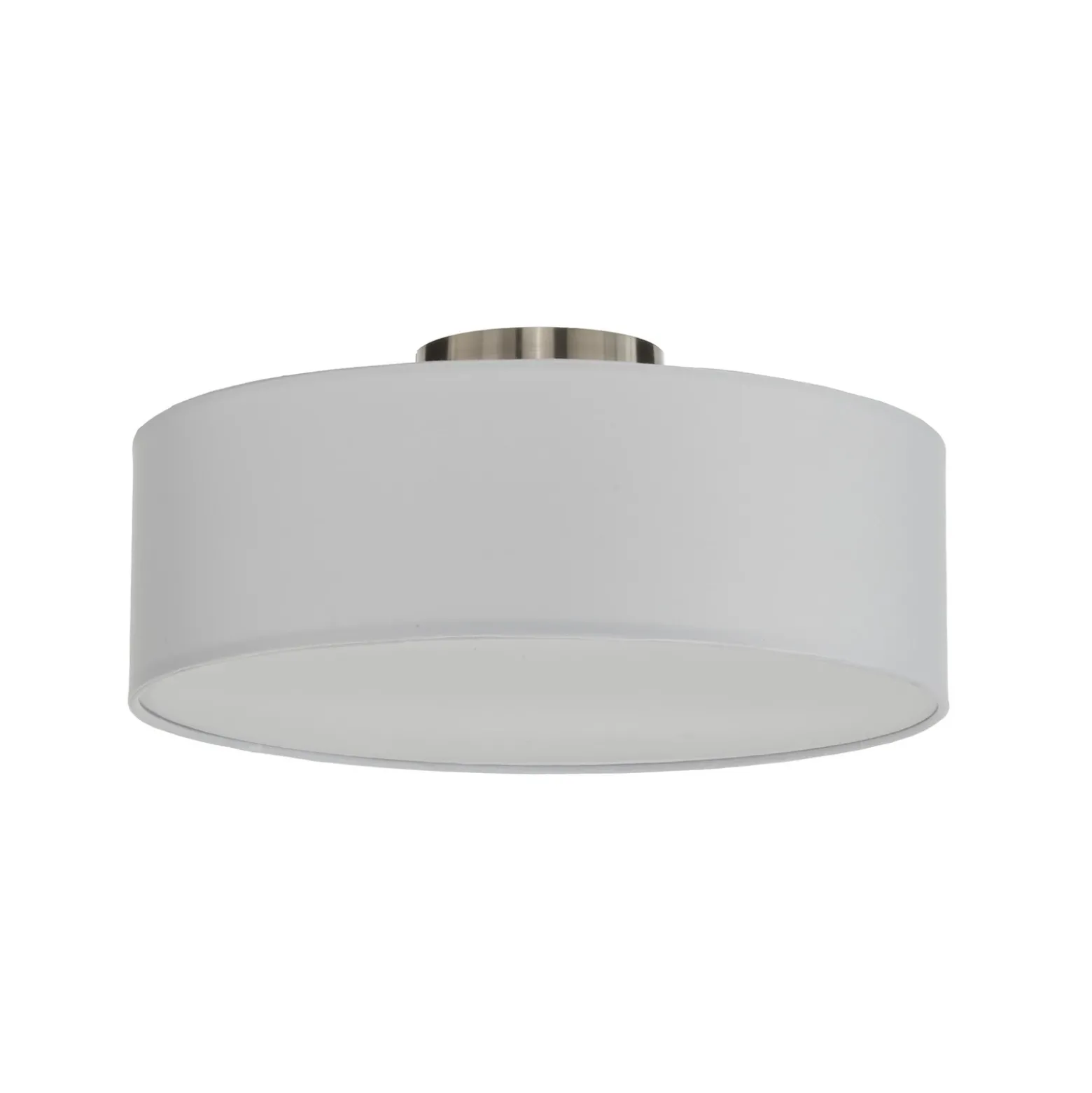 Plafón Lindby Sebatin, Ø 40 cm, blanco, de tela, E27
