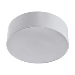 Plafón Lindby Sebatin, Ø 40 cm, blanco, de tela, E27
