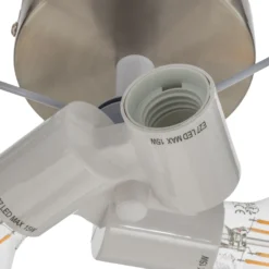 Plafón Lindby Sebatin, Ø 40 cm, blanco, de tela, E27