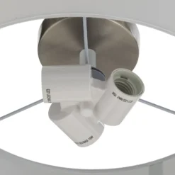 Plafón Lindby Sebatin, Ø 40 cm, color crema, tela, casquillo E27