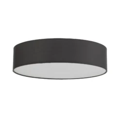 Plafón Lindby Sebatin, Ø 50 cm, gris, tela, E27