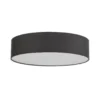 Plafón Lindby Sebatin, Ø 50 cm, gris, tela, E27