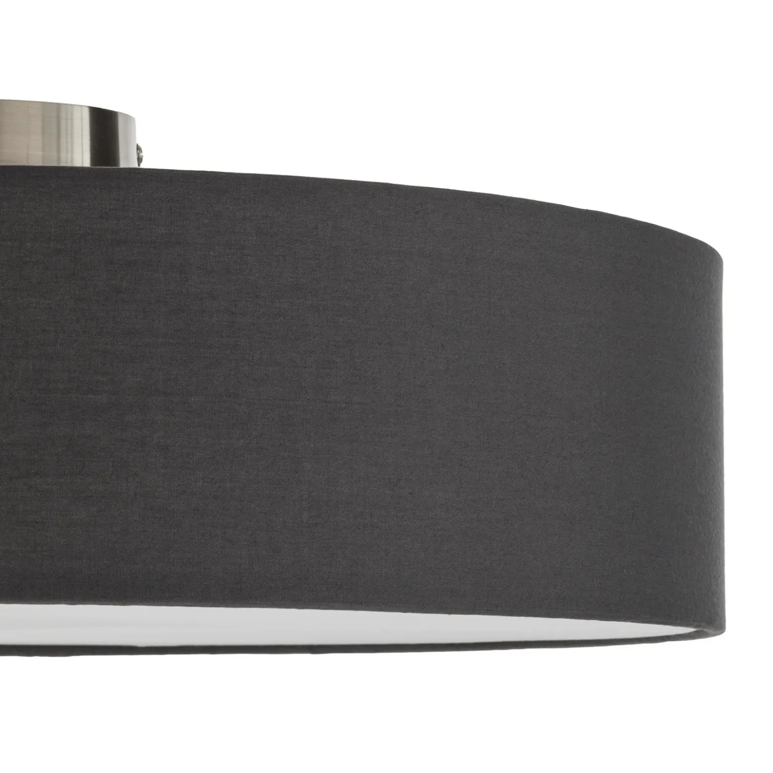 Plafón Lindby Sebatin, Ø 50 cm, gris, tela, E27