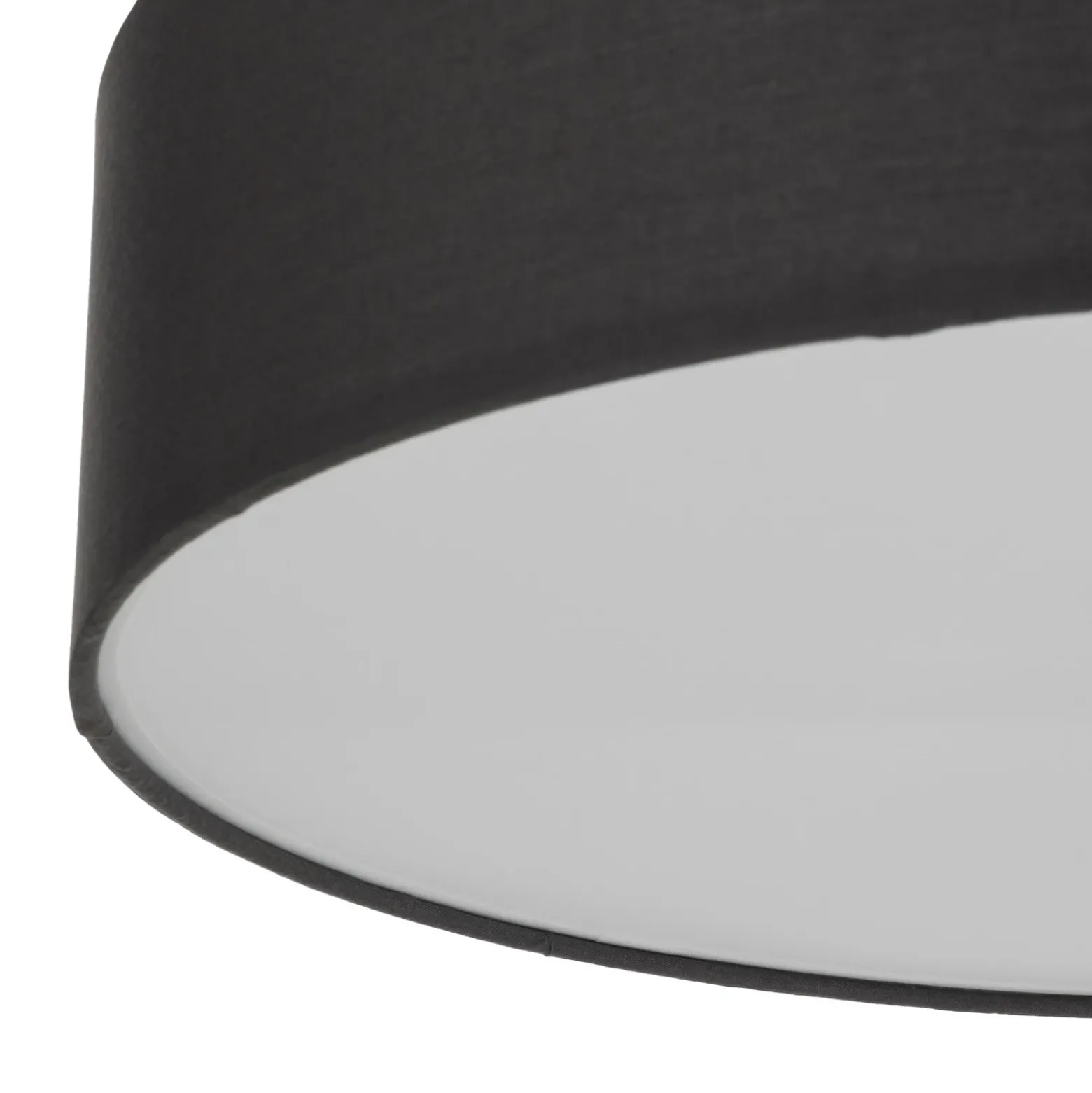 Plafón Lindby Sebatin, Ø 50 cm, gris, tela, E27