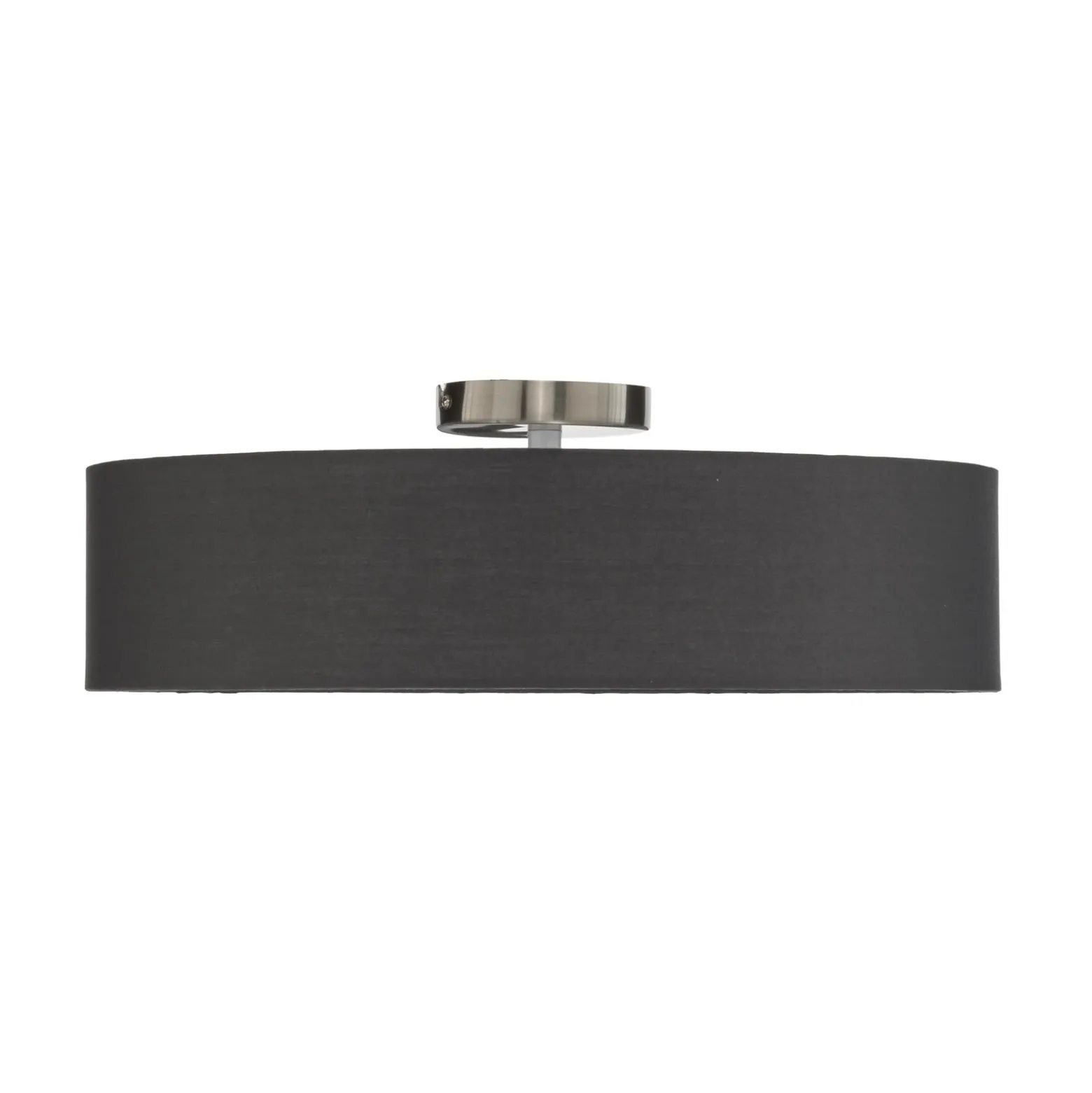 Plafón Lindby Sebatin, Ø 50 cm, gris, tela, E27
