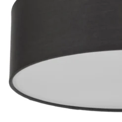 Plafón Lindby Sebatin, Ø 40 cm, gris, tela, E27