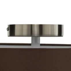 Plafón Lindby Sebatin, Ø 40 cm, marrón claro, tela, E27