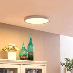 Plafón Lindby Smart LED Denora, blanco, RGB, CCT, Tuya
