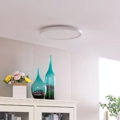 Plafón Lindby Smart LED Denora, blanco, RGB, CCT, Tuya