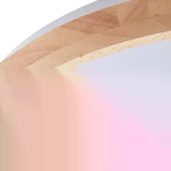 Plafón Lindby Smart LED Mirren madera Ø49,5cm CCT Tuya