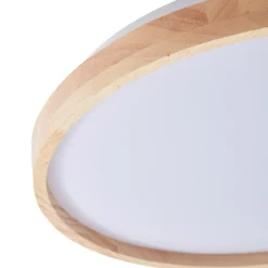 Plafón Lindby Smart LED Mirren madera Ø49,5cm CCT Tuya