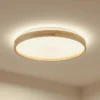 Plafón Lindby Smart LED Mirren madera Ø49,5cm CCT Tuya