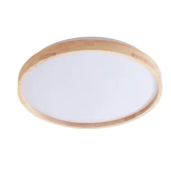 Plafón Lindby Smart LED Mirren madera Ø49,5cm CCT Tuya