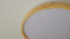 Plafón Lindby Smart LED Mirren madera Ø39,5cm CCT Tuya