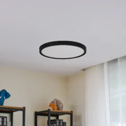 Plafón Lindby Smart LED Pravin, Ø 50 cm, CCT, negro