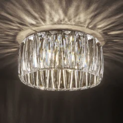 Plafón Lindby Sofia, transparente, acrílico, Ø 46cm