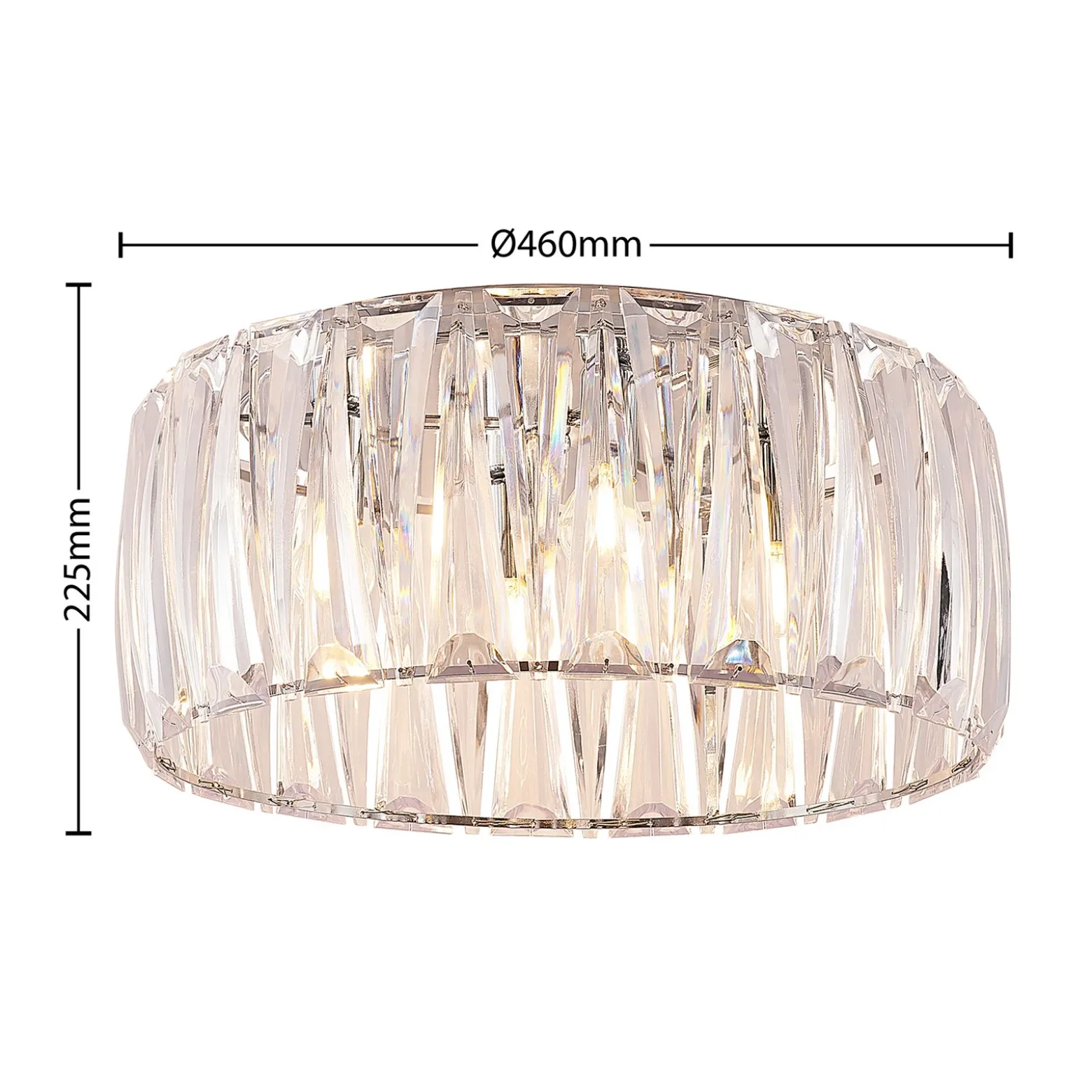 Plafón Lindby Sofia, transparente, acrílico, Ø 46cm