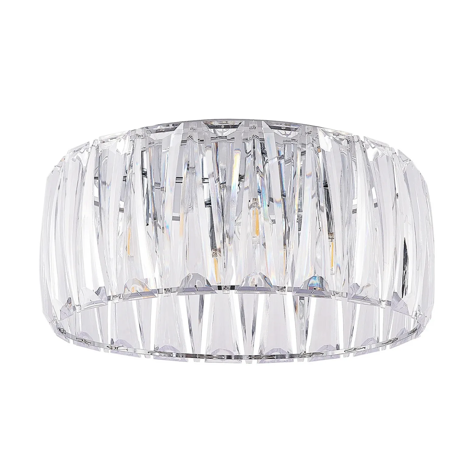 Plafón Lindby Sofia, transparente, acrílico, Ø 46cm