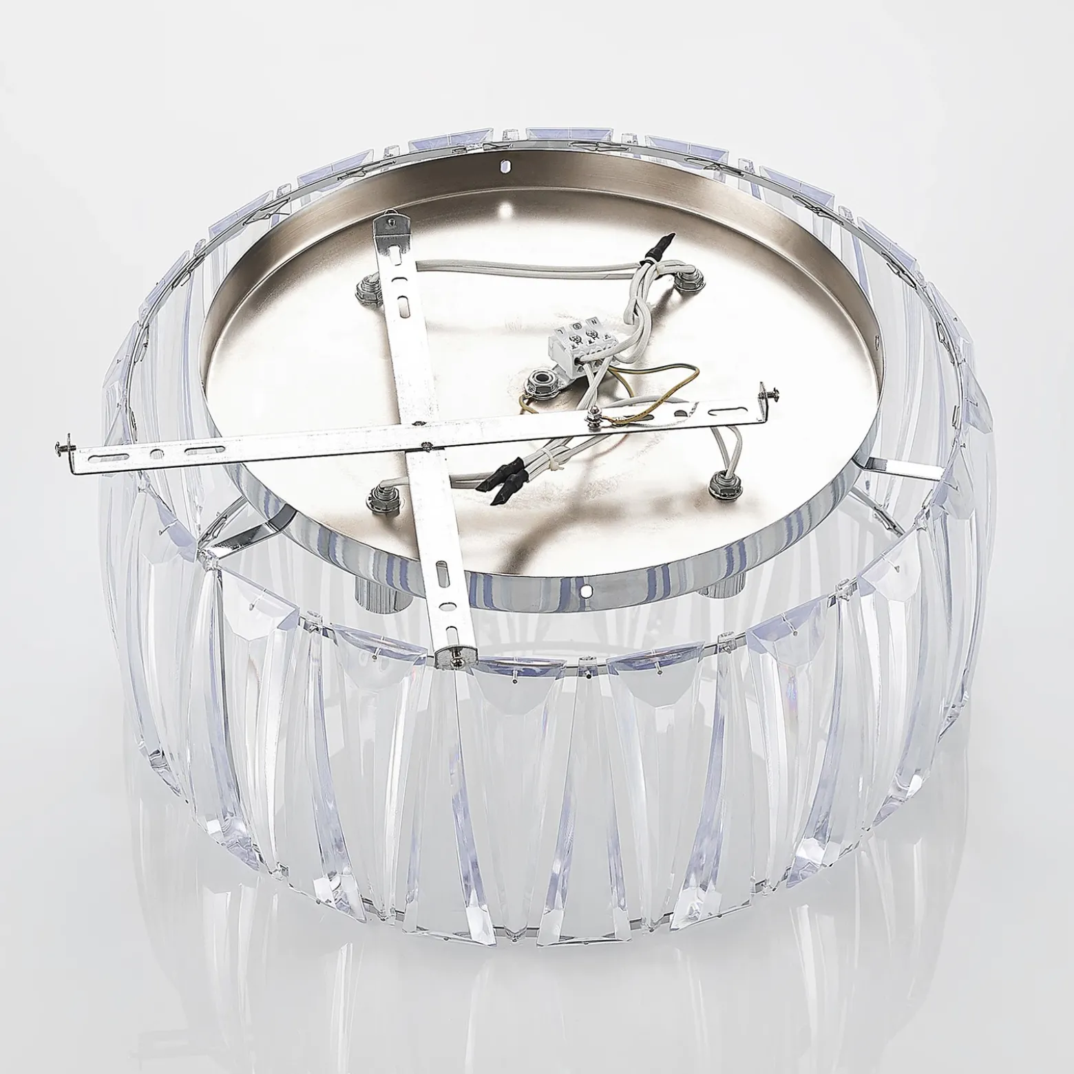 Plafón Lindby Sofia, transparente, acrílico, Ø 46cm