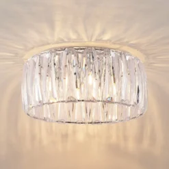 Plafón Lindby Sofia, transparente, acrílico, Ø 46cm