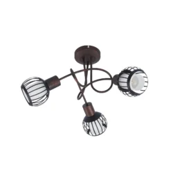 Plafón Lindby Solm, óxido, hierro, 3 luces