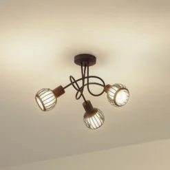 Plafón Lindby Solm, óxido, hierro, 3 luces