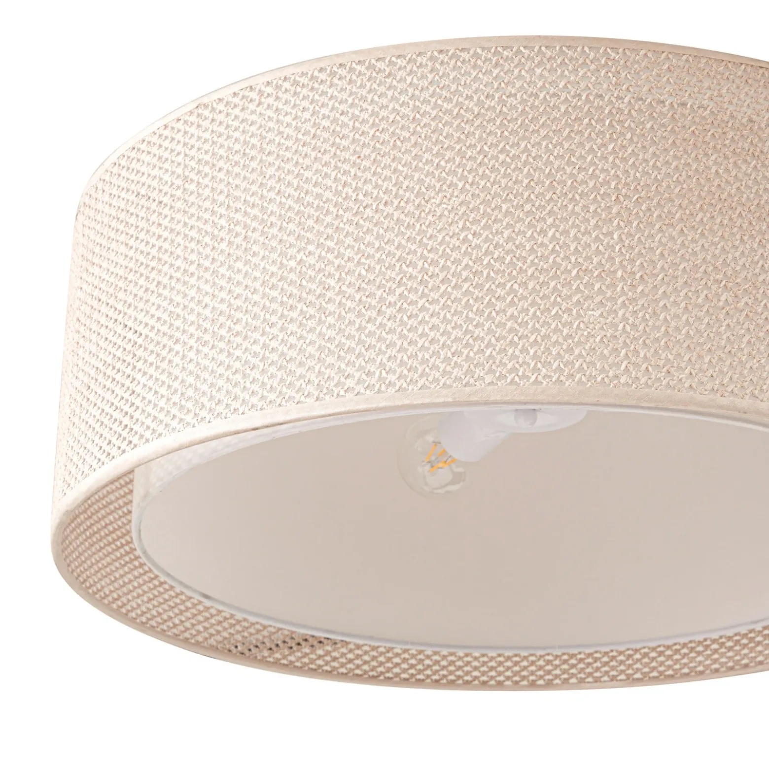 Plafón Lindby Soula, Ø 60 cm, beige, plástico, E27