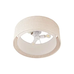 Plafón Lindby Soula, Ø 60 cm, beige, plástico, E27
